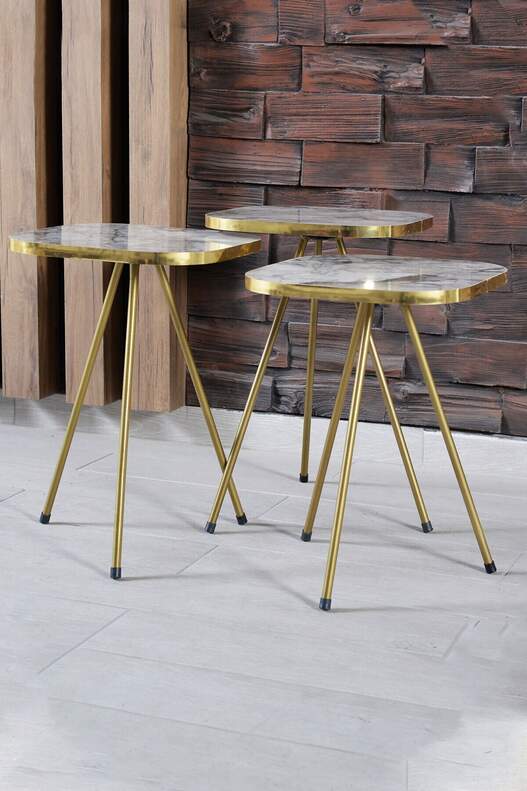 Square Gold Bendir Zigon Coffee Table