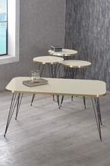 Black Wire Gold Coffee Table Set Square