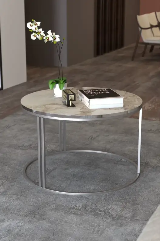 Middle Coffee Table Single Silver Luxury Special