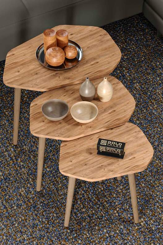 Trio 3 Wooden Zigon Coffee Table