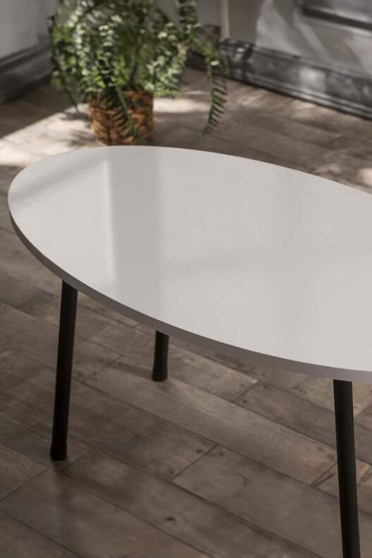 Black Metal Centre Coffee Table Ellipse