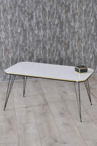 Black Wire Double Gold Centre Coffee Table Square
