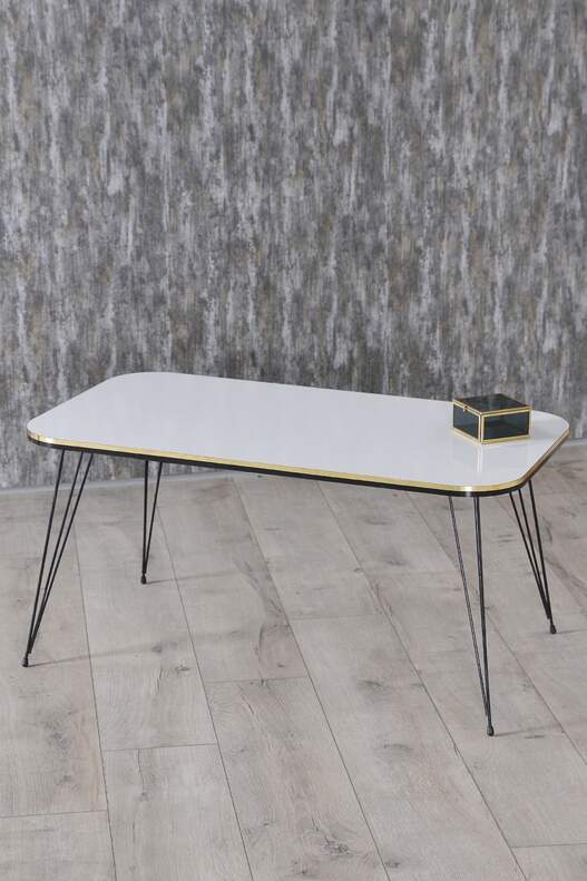 Black Wire Double Gold Centre Coffee Table Square