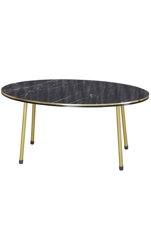 Gold Metal Double Gold Centre Coffee Table Ellipse