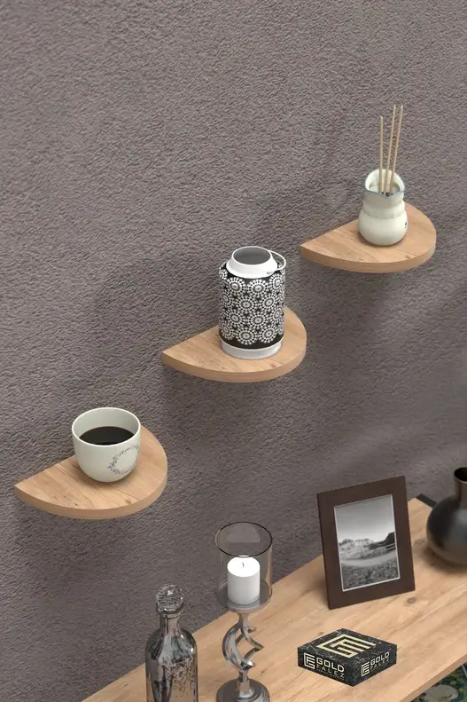 3'lü Oval Duvar Rafı