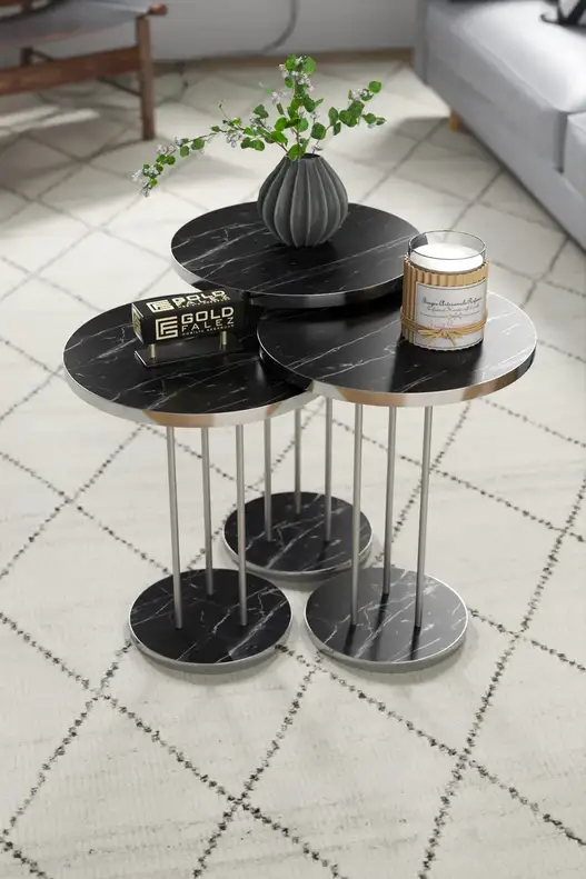 Coffee Table and Zigon Coffee Table Terra Set Silver