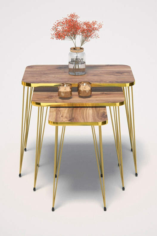 Gold Wire Square Zigon Coffee Table