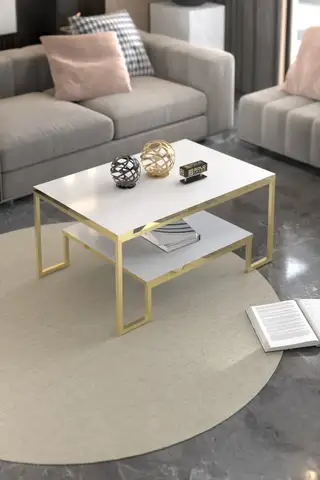 Flora Lux Center Table Gold White
