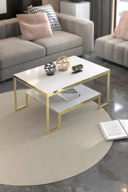 Flora Lux Center Table Gold White