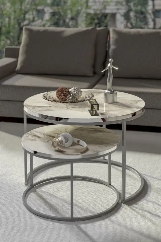 Coffee Table Double Silver Luxury Special