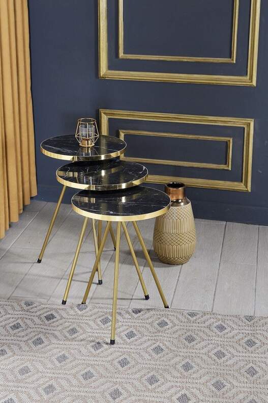 Gold Metal Zigon Coffee Table