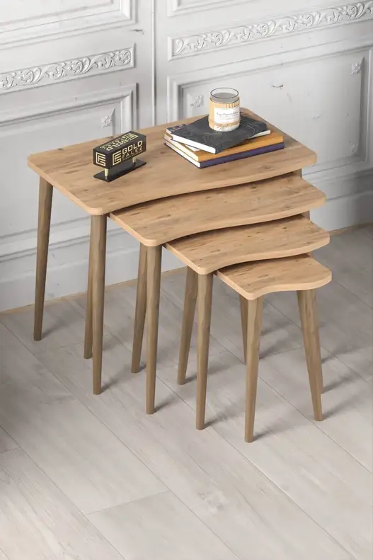 Zigon Coffee Table Wooden 4 Piece Square