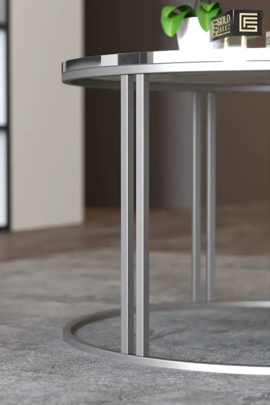 Middle Coffee Table Single Silver Luxury Special