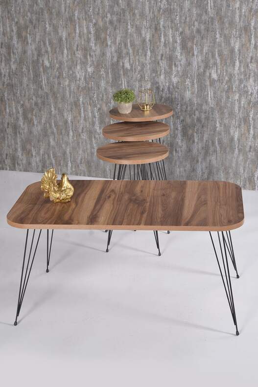 Black Wire Coffee Table Set Ellipse
