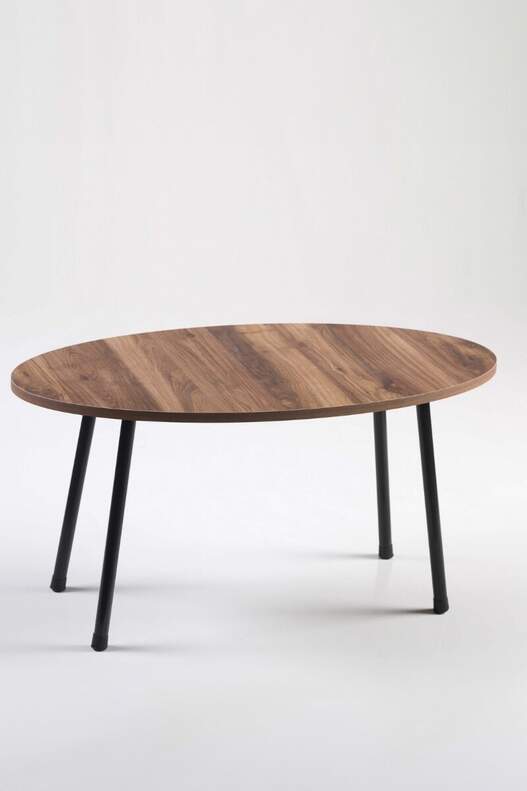 Black Metal Centre Coffee Table Ellipse