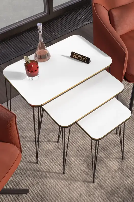 Black Wire Double Gold Square Zigon Coffee Table