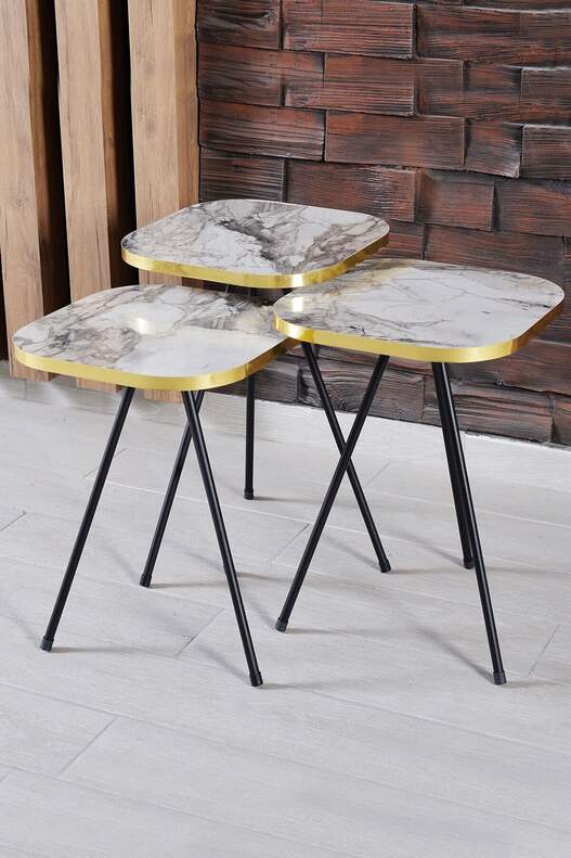 Black Metal Square Gold Zigon Coffee Table