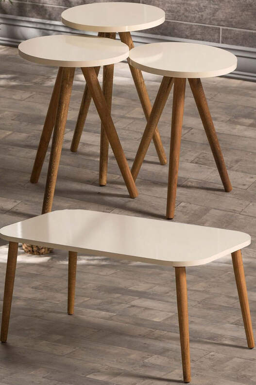 Square Lathe Zigon Centre Coffee Table Set