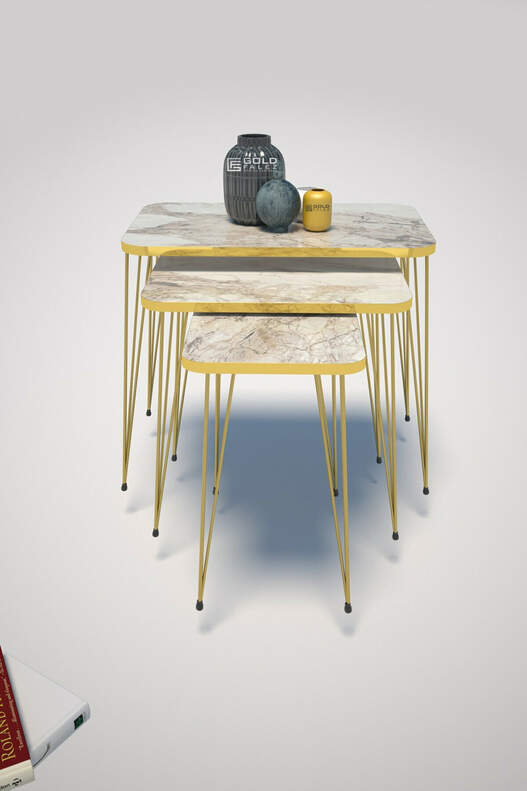 Gold Wire Square Zigon Coffee Table