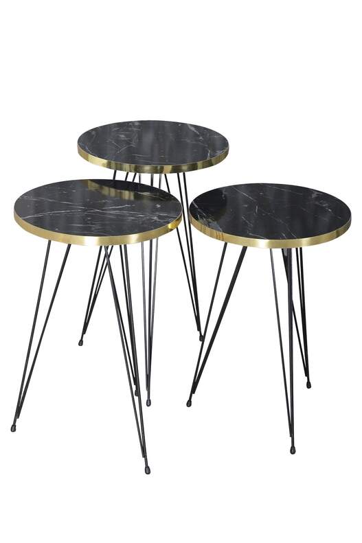 Black Wire Gold Zigon Coffee Table