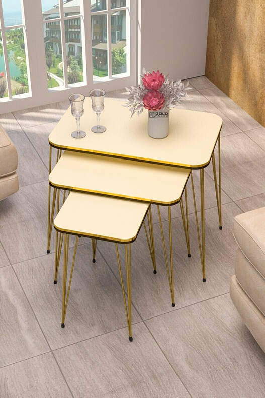 Gold Wire Double Gold Square Zigon Coffee Table