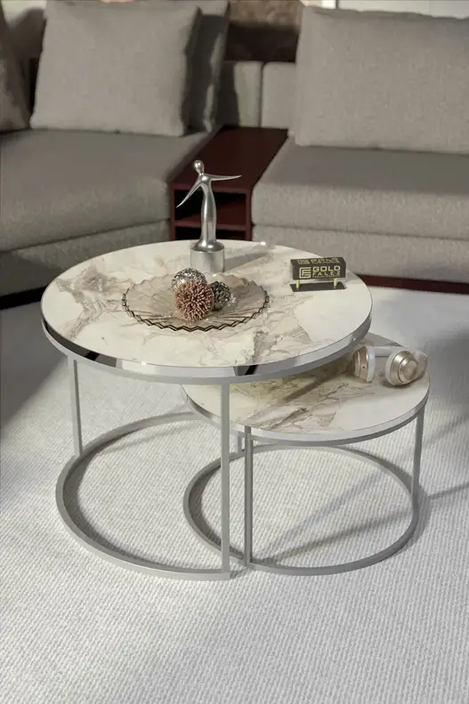 Coffee Table Double Silver Luxury Special