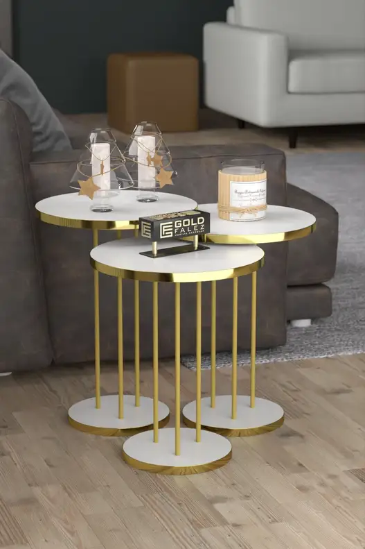 Coffee Table and Zigon Coffee Table Terra Set Gold