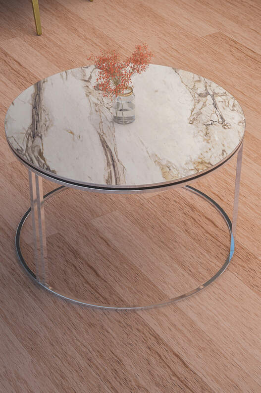 Middle Coffee Table Single Silver Luxury Special