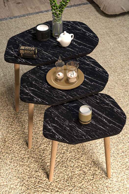 Trio 3 Wooden Zigon Coffee Table