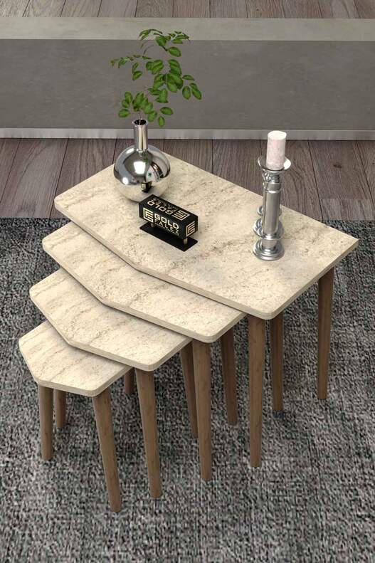 Elya Wooden 4 Piece Zigon Coffee Table