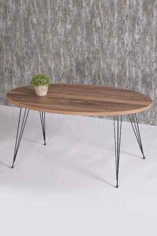 Black Wire Centre Coffee Table Ellipse