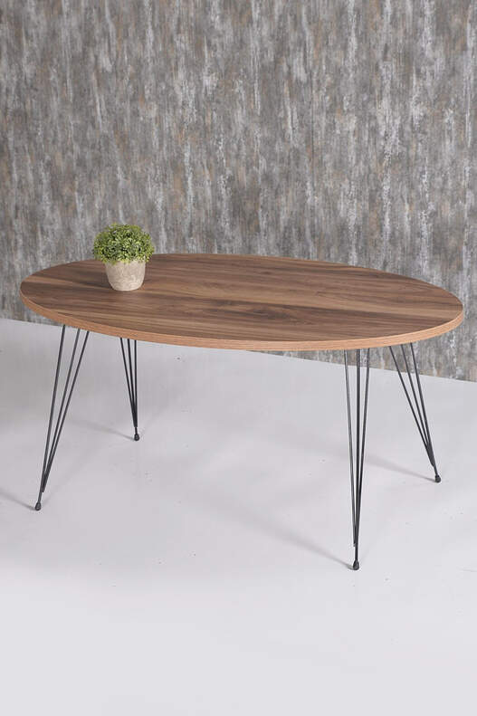 Black Wire Centre Coffee Table Ellipse