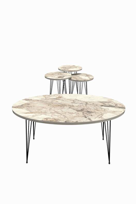 Black Wire Coffee Table Set Ellipse