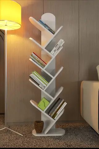10 Raflı Dekoratif Bölmeli Kitaplık