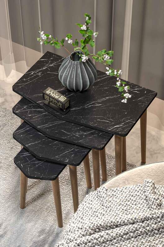 Elya Wooden 4 Piece Zigon Coffee Table