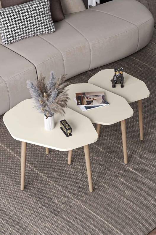 Trio 3 Wooden Zigon Coffee Table