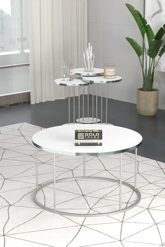 Coffee Table and Zigon Coffee Table Terra Set Silver