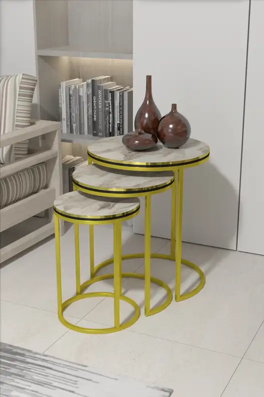 Zigon Sehpa Çift Altın C Lux