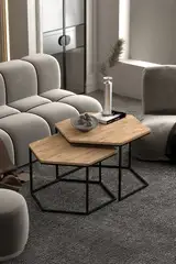 Altıgen İkili Lux Orta Sehpa