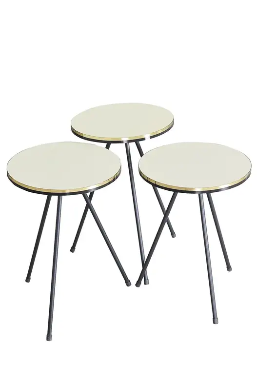 Black Metal Double Gold Zigon Coffee Table