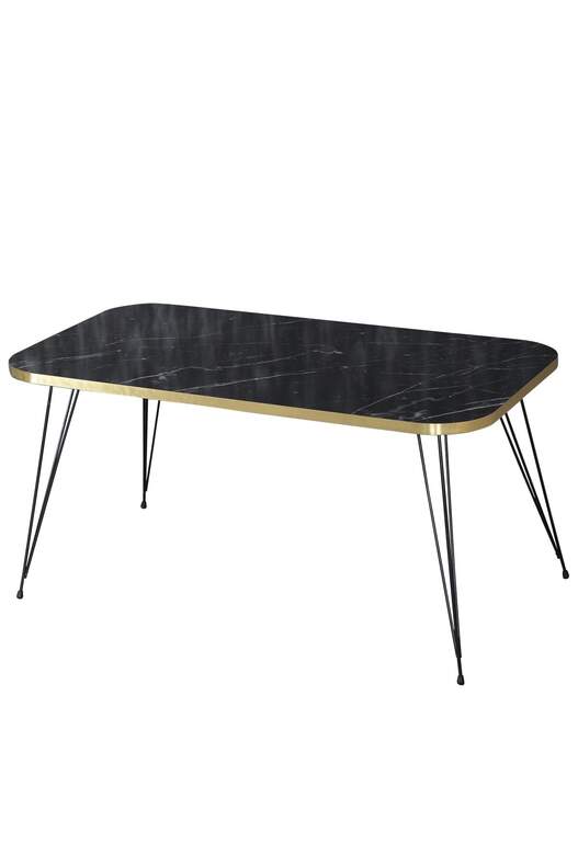 Black Wire Gold Coffee Table Set Square