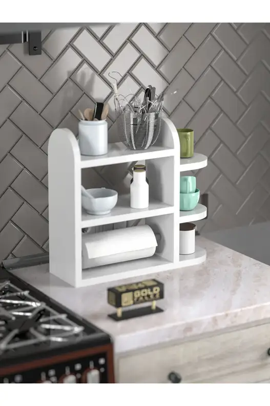 Spice Rack Kitchen Shelf with Napkin Holder