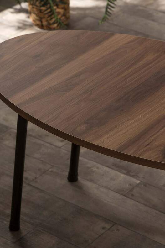 Black Metal Coffee Table Set Ellipse