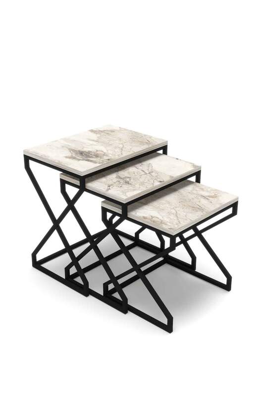 V Lux 3 Piece Zigon Coffee Table