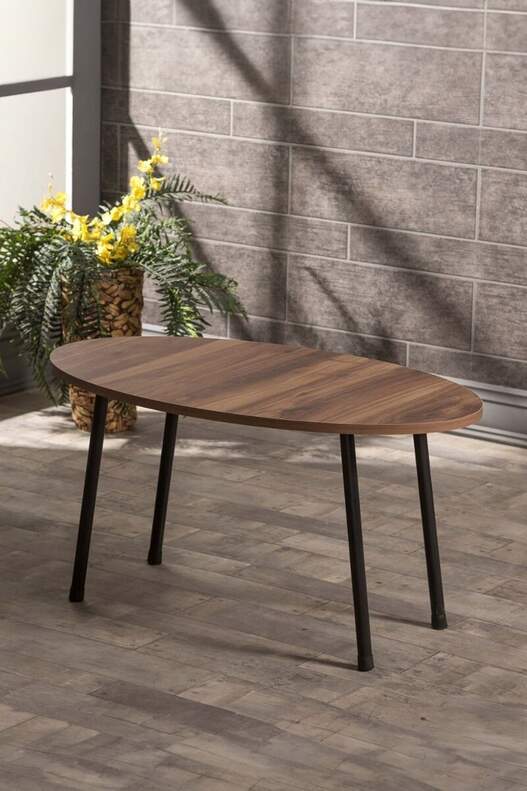 Black Metal Coffee Table Set Ellipse