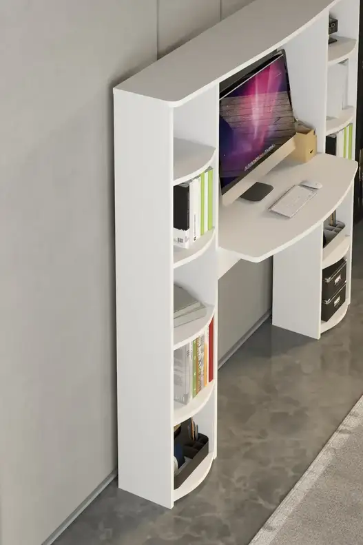 10 Raflı Kitaplıklı Çalışma Masası