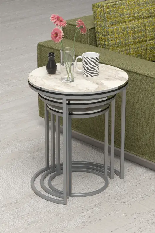 Zigon Coffee Table Double Silver C Lux