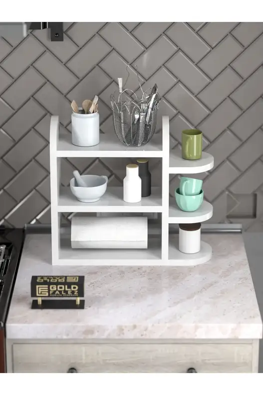 Spice Rack Kitchen Shelf with Napkin Holder