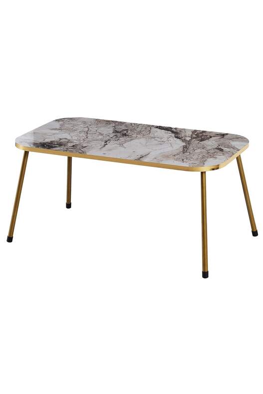 Gold Metal Centre Coffee Table Square