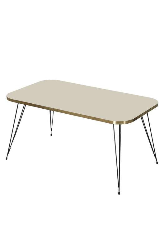 Black Wire Gold Coffee Table Set Square